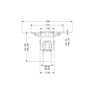 KESSEL 48483.53 Boden-/Deckenablauf Ecoguss