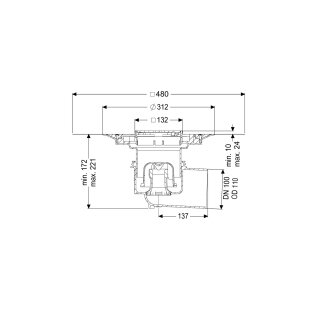 KESSEL 48311.53 Boden-/Deckenablauf Ecoguss