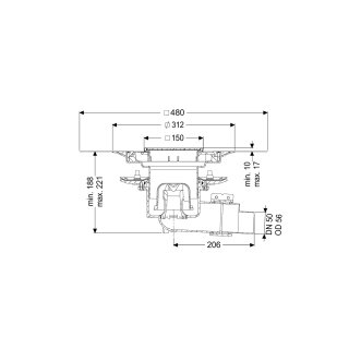 KESSEL 48758.51 Bodenablauf Ecoguss Pressfl.