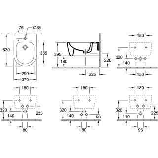 Villeroy & Boch  Bidet Avento 5405 370x530mm mit