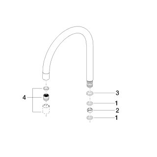 Dornbracht 9028222220601-06 Sortie de pièces de rechange complètes