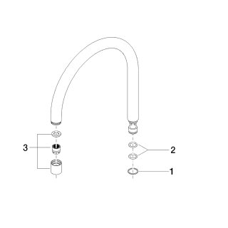 Dornbracht 9028222221102-00 Pièces de rechange complètes de sortie