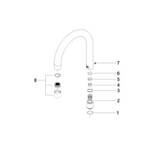 Dornbracht 90282222221900-00 Pièces de rechange complètes de sortie