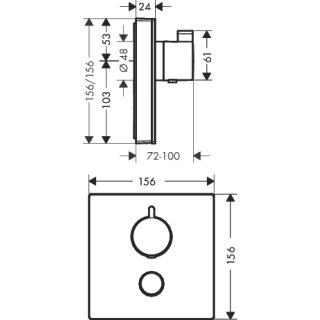 HG Thermostat Unterputz ShowerSelect S Highflow FS 1 Verbraucher/1  Ausg.chrom
