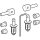 Geberit 598144000 Set Scharniere f&uuml;r WC-Sitz