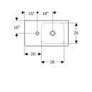 Keramag 124153000 iCon xs Waschtisch, asymmetrisch