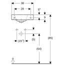 Keramag 124736000 iCon xs HWB, asymmetrisch, 380x280mm