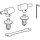 Geberit 598059000 Set Scharniere f&uuml;r Urinaldeckel Flow