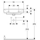 Geberit 22615565600 Renova Compact Lave-mains, 55x37cm