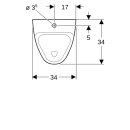 Keramag 238150000 Alivio Urinal, Zulauf oben