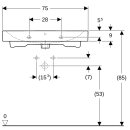 Geberit 124078000 iCon Lavabo, 75x48,5cm