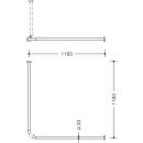 HEWI curtain rod, Series 801, axial dimension 1/2: 1183, can be shortened, 24 rings umber