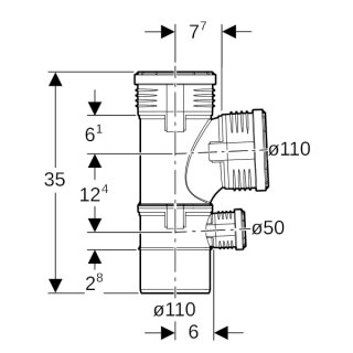 Geberit 390558141 Silent-PP Kombiabzweig 87,5Gr | SSD 