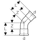 Geberit 32607 Mapress Edelstahl Bogen 45Gr d42