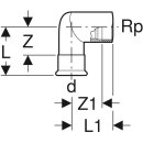 Geberit 33806 Mapress Edelstahl &Uuml;bergangswinkel