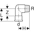 Geberit 33836 Mapress Edelstahl &Uuml;bergangswinkel