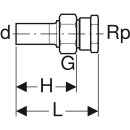 Geberit 35382 Mapress Transition en acier inoxydable Verschr.