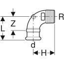 Geberit 63887  Mapress Kupfer &Uuml;bergangswinkel 90Gr