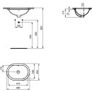 Ideal Standard e504601 Raccord pour lavabo encastr&eacute;, ovale,