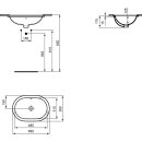 Ideal Standard e504801 Raccord pour lavabo encastr&eacute;, ovale,