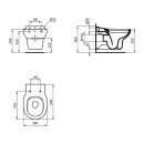 Ideal Standard s312801 WC mural affleurant CONTOUR21,sans bord de rin&ccedil;age,