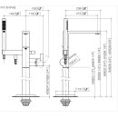 DORNBRACHT 25863710-06 Wannen-Einhandbatterie mit Standrohr f&uuml;r freistehende Montage mit Schlauchbrausegarnitur LULU Platin geb&uuml;rstet 25863710