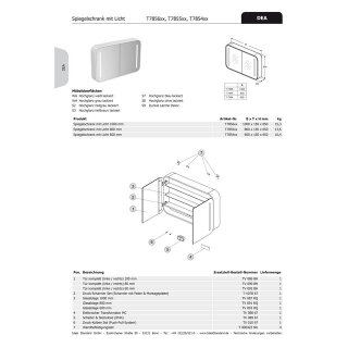 Ideal Standard tv090bh miroir porte dea, pour miroir b:800mm,