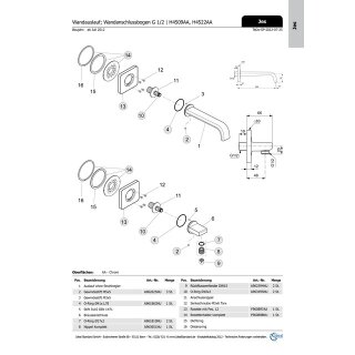 Ideal Standard F960897AA JADO Rosette JES, quadratisch,