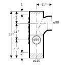 Geberit 31081717141 Silent-db20 Embranchement dangle &agrave; coude combin&eacute; Silent-db20