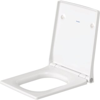 Duravit 002129000000 Siège WC Viu Compact, blanc, charnières