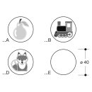 HEWI pictogram sheet 25 motifs self-adh Nature series, diameter 40 mm