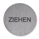 Symbole TIREZ HEWI, &Oslash; 52 mm, acier inoxydable mat bross&eacute;, autocollant