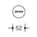 Symbole TIREZ HEWI, &Oslash; 52 mm, acier inoxydable mat...
