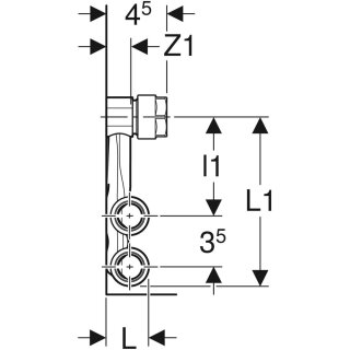 Geberit 24045 Raccord Mapress en acier en C, pièce en T