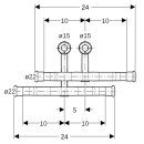 Geberit 24047 Raccord Mapress en acier en C Pi&egrave;ce en T pour raccord en acier en C