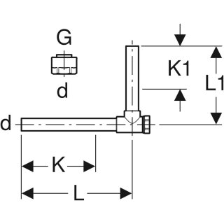 Geberit 611603223 Metallrohr-Passwinkel 90Gr