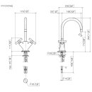 DORNBRACHT 22513892-06 Waschtisch-Einlochbatterie mit Ablaufgarnitur TARA Platin geb&uuml;rstet 22513892