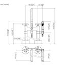 DORNBRACHT 25943892-06 Wannen-Zweilochbatterie f&uuml;r freistehende Montage mit Handbrausegarnitur TARA Platin geb&uuml;rstet 25943892