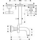 AXOR 39314000 3-Loch Waschtischarm.Axor Citterio