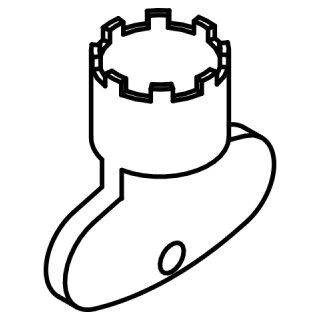 Aérateur à clé de montage HEWI, tube onglet/rond