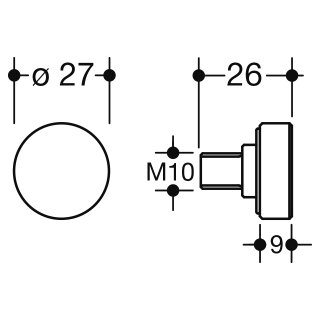 HEWI locking screw, Folding support rail (A), chrome
