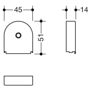 Cache darticulation HEWI, barre appui pliable (B), chromée