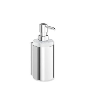 HEWI soap dispenser with holder, Glass inlay, chrome