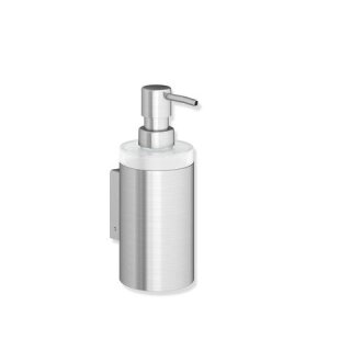HEWI soap dispenser with holder, Glass inlay, plolished