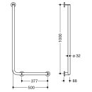 HEWI angled handle, diameter 32, axial dimension 1: 1000,...