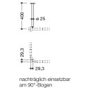 HEWI ceiling suspension, diameter 25, A=400 mm, ground