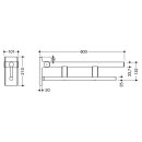 Barre appui pli HEWI Duo (A), L 600 mm, chrom&eacute;