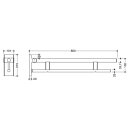 Barre appui pli HEWI Duo (A), L 850 mm, bross&eacute;