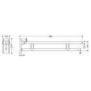 Barre appui pli HEWI Duo (A), L 900 mm, chrom&eacute;
