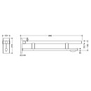 Barre appui pli HEWI Duo (A), p-p, L 850 mm, bross&eacute;